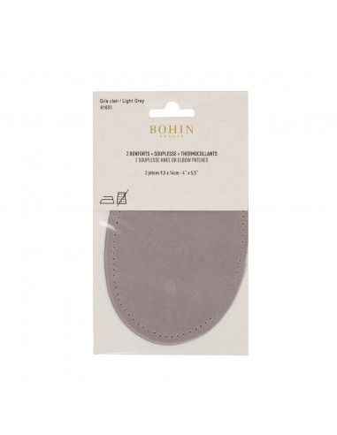 Bohin, Toppe Ovali Scamosciate 9,5x14 cm, Grigio Chiaro Bohin - 2