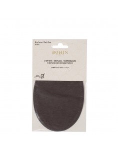 Bohin, Toppe Ovali Scamosciate 9,5x14 cm, Grigio Scuro Bohin - 1 2