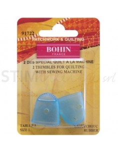 Bohin, Ditale per Quilting a Macchina in Silicone - 2x Blu misura L Bohin - 1