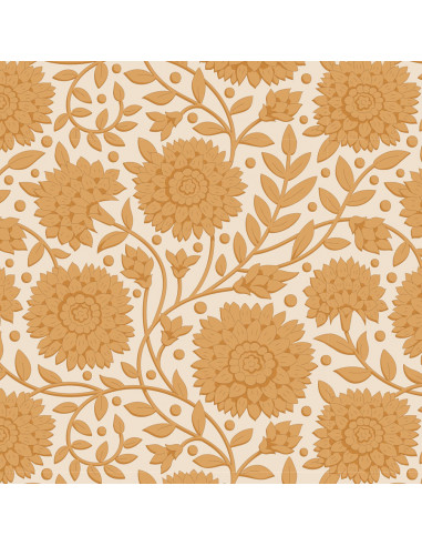 Tilda Windy Days Aella Camel, Tessuto Panna con Fiori Marroni Tilda Fabrics - 1