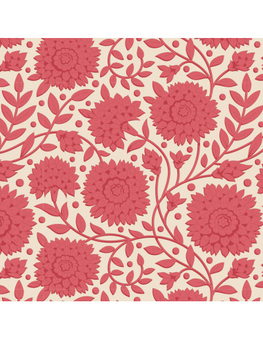 Tilda Windy Days Aella Dusty Red, Tessuto Panna con Fiori Rosso Tilda Fabrics - 1