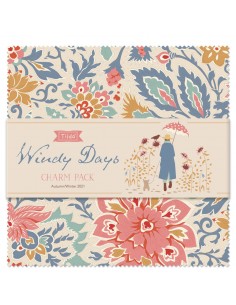 Tilda Windy Days Charm Pack, 40 Quadrati 12.5 x 12.5 cm - Collezione Intera (2 cad.) Tilda Fabrics - 1
