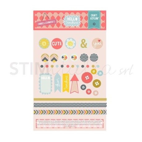 Embellishments Set 37pcs - Hello Sunshine Creative Rox - 1