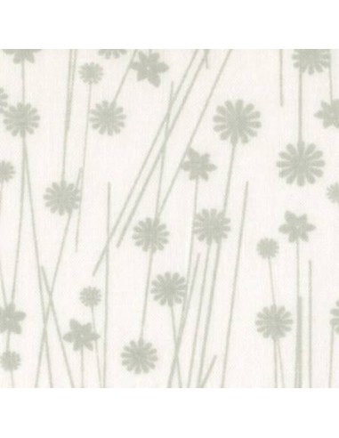Basic Palette, Tessuto per Retro Bianco con Fiori Grigi Stim Italia srl - 1