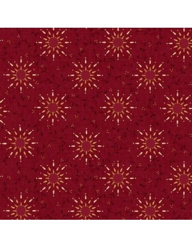 Henry Glass Prairie Vine Quilt Backing by Kim Diehl Collection, Tessuto Rosso con Scintille Chiare Henry Glass - 1