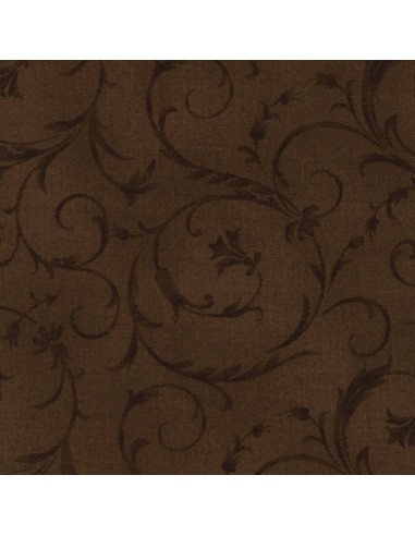 Maywood Studio 108 Beautiful Backing Brown, Tessuto per Retro Quilt Marrone con Ghirigori Tono su Tono Stim Italia srl - 1