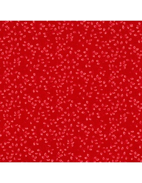 Henry Glass Folio 108 Dark Red, Tessuto per Retro Quilt Rosso Scuro con Foglie Henry Glass - 1