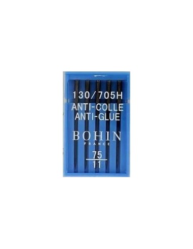 Bohin, Aghi 130/705H Anti-Glue 75/11 per Macchina da Cucire, 5 Aghi Bohin - 1