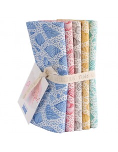 Tilda Cotton Beach Fat Quarter Bundle Beach Shells, 5 fq 50 x 55 cm, Conchiglie sulla Spiaggia Tilda Fabrics - 1