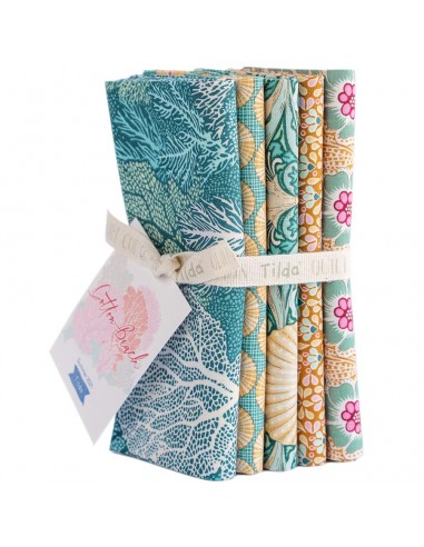 Tilda Cotton Beach Fat Quarter Bundle Sunbeam, 5 fq 50 x 55 cm, Raggio di Sole Tilda Fabrics - 1