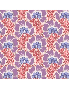 Tilda Cotton Beach Ocean Flower Coral, Tessuto con Fiori di Mare Lilla Tilda Fabrics - 1