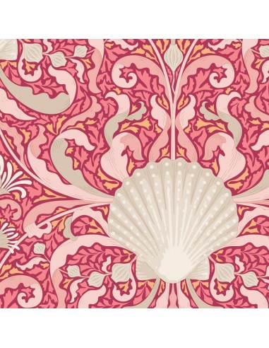 Tilda Cotton Beach Scallop Shell Coral, Tessuto Corallo con Conchiglie Tilda Fabrics - 1
