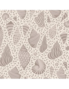 Tilda Cotton Beach Shells Grey, Tessuto Grigio con Conchiglie Tilda Fabrics - 1