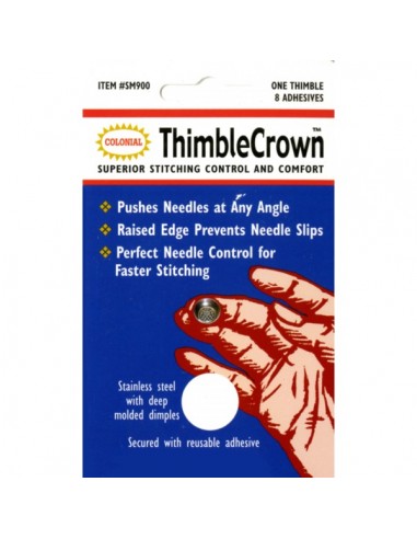 Thimble Crown - Salvadita per trapuntare in acciaio con anello di protezione Colonial Needle - 1