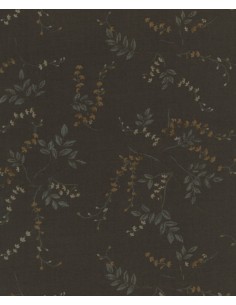 27th Centenary Collection by Yoko Saito, Tessuto Marrone con Piccoli Fiori Sojitz - 1