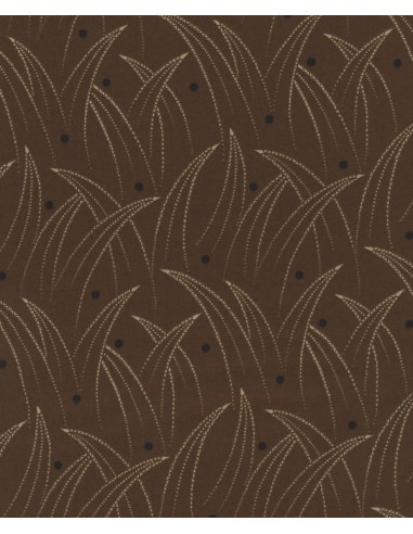 27th Centenary Collection by Yoko Saito, Tessuto Marrone con Disegno Fili Erba Sojitz - 1