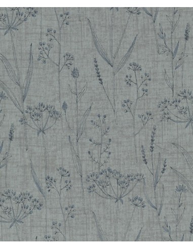27th Centenary Collection by Yoko Saito, Tessuto Azzurro con Disegno Fiori Blu Sojitz - 1