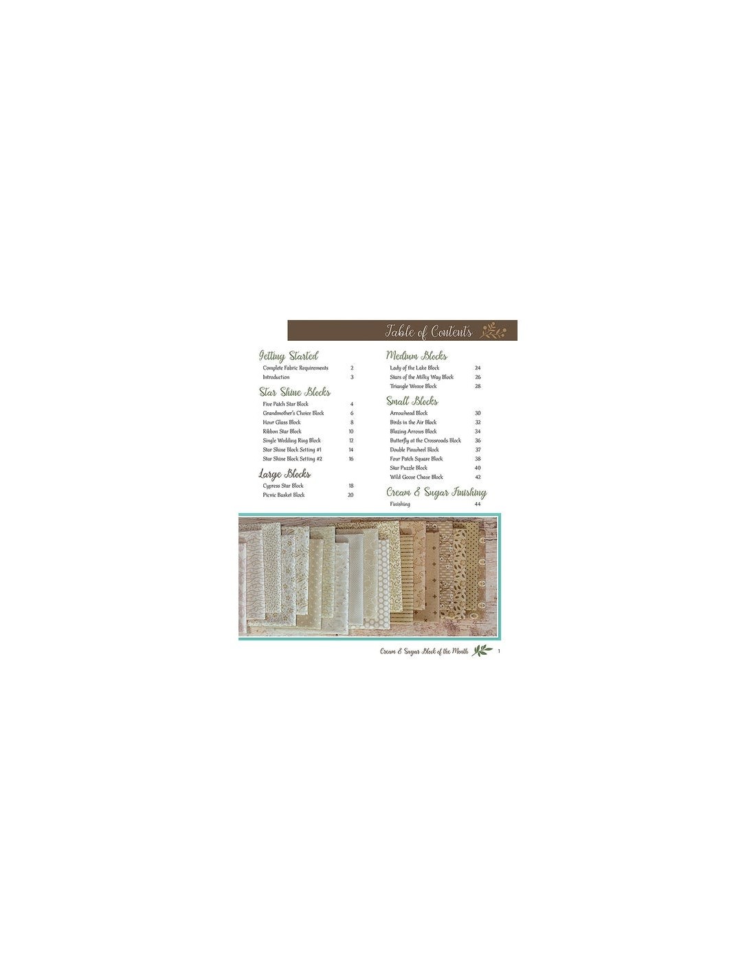 It's Sew Emma, Cream & Sugar Block of the Month Book