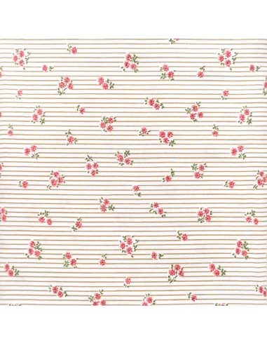 Tessuto giapponese con fiori rosa e righe - Sevenberry Flower Sojitz Fashion - 1