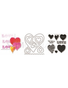 Framelits Die Set 12PK w/Stamps - Love, Hugs & Hearts by Stephanie Barnard Ellison - 1