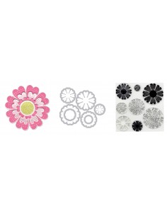 Framelits Die Set 7PK w/Stamps - Flowers, Lovely by Paula Pascual Ellison - 1