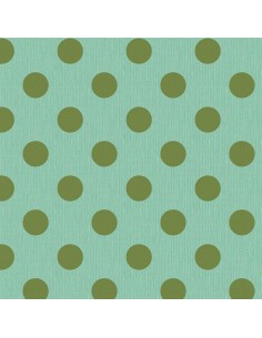 Tilda Chambray Dots Tealgreen, Tessuto Screziato con Pois Verde Acqua Tilda Fabrics - 1