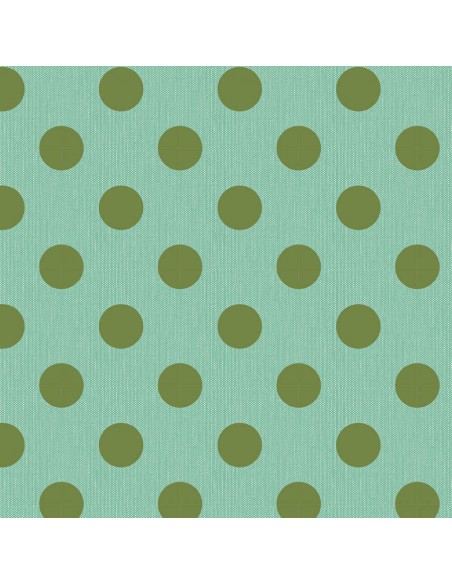 Tilda Chambray Dots Tealgreen, Tessuto Screziato con Pois Verde Acqua Tilda Fabrics - 1