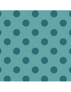 Tilda Chambray Dots Aqua, Tessuto Screziato con Pois Turchese Tilda Fabrics - 1