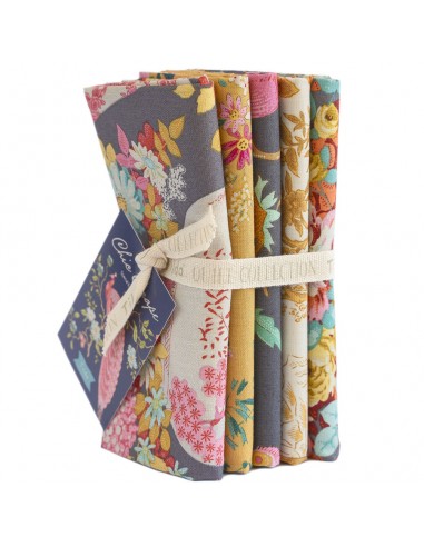 Tilda Chic Escape Fat Quarter Bundle Grey/Mustard, 5 fq 50 x 55 cm - Grigi e Gialli Tilda Fabrics - 1