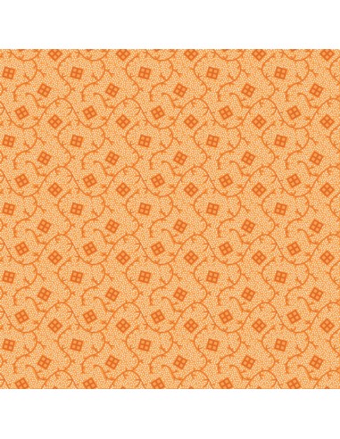 EQP Pieces of Time Bellevue – Tangerine, Tessuto arancione con piccoli disegni tono su tono Ellie's Quiltplace Textiles - 1