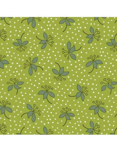 EQP Pieces of Time Glorytree - Apple Green, Tessuto verde con fiori Ellie's Quiltplace Textiles - 1
