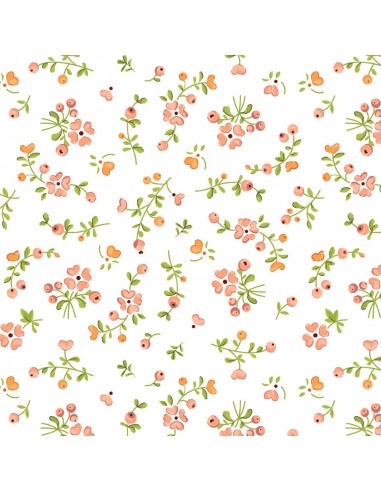 EQP Pieces of Time Growing Love – Cream, Tessuto panna con fiori rosa Ellie's Quiltplace Textiles - 1