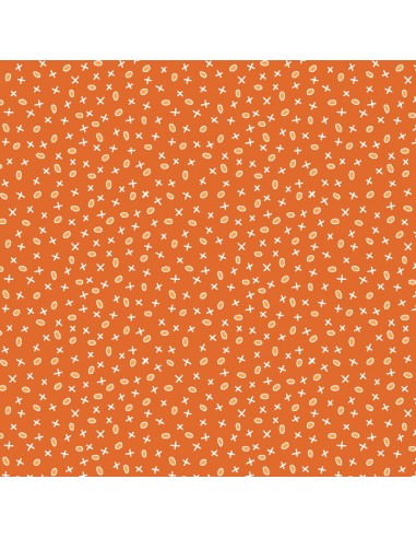 EQP Pieces of Time Tic-Tac-Toe – Carrot, Tessuto arancione con piccoli disegni Ellie's Quiltplace Textiles - 1