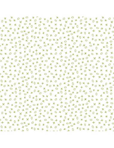 EQP Pieces of Time Tic-Tac-Toe – Cream-Apple Green, Tessuto bianco con piccoli disegni verde mela Ellie's Quiltplace Textiles - 
