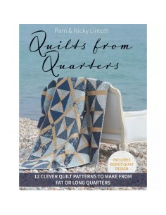 Quilts from Quarters -12 Clever Quilt Patterns to Make from Fat or Long Quarters, Includes Bonus Quilt Design Martingale - 1