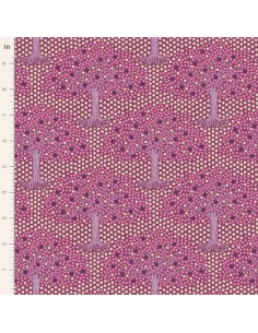 Tilda Hometown Applegarden Plum, Tessuto Prugna con Alberi e Foglie Tilda Fabrics - 1