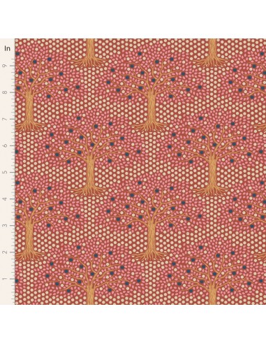 Tilda Hometown Applegarden Rust, Tessuto Ruggine con Albero e Foglie Tilda Fabrics - 1
