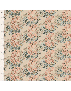 Tilda Hometown Berrytangle Rust, Tessuto Panna con Rami Bacche e Foglie Tilda Fabrics - 1