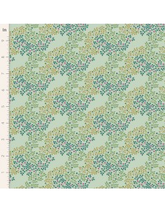 Tilda Hometown Berrytangle Sage, Tessuto Verde con Rami Bacche e Foglie Tilda Fabrics - 1