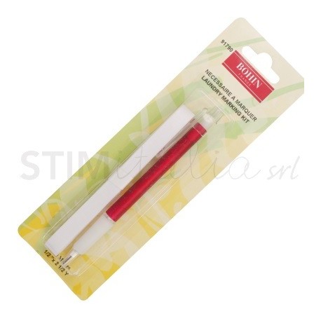 Bohin, Kit Etichette da cucire - Penna e Nastro 3 m Bohin - 1