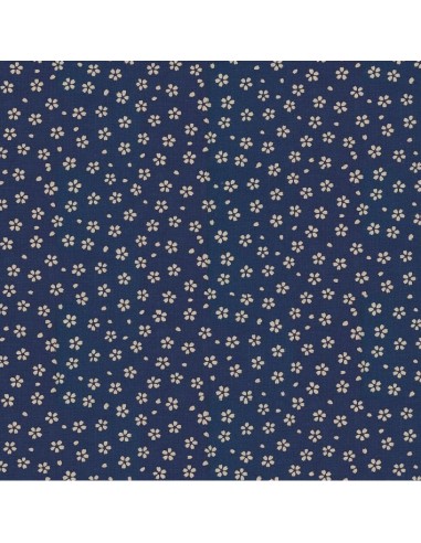 Sevenberry - Tessuto Fondo Blu con Fiori Sojitz Fashion - 1