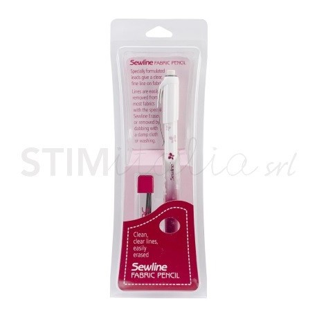 FABRIC PENCIL - Matita Portamina per Tessuto, con 6 Ricariche Nere Sewline - 2