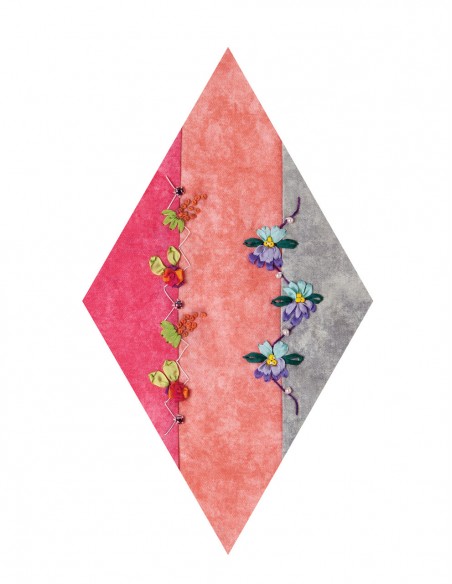 Crazy Quilting Dazzling Diamonds, 27 embroidered & embellished blocks, 56 full-size seam designs by Kathy Seaman Shaw C&T Publis