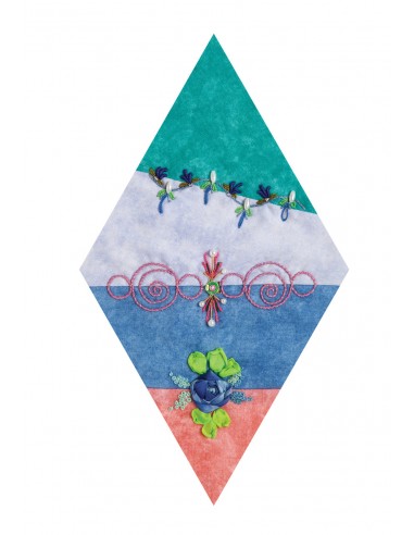 Crazy Quilting Dazzling Diamonds, 27 embroidered & embellished blocks, 56 full-size seam designs by Kathy Seaman Shaw C&T Publis