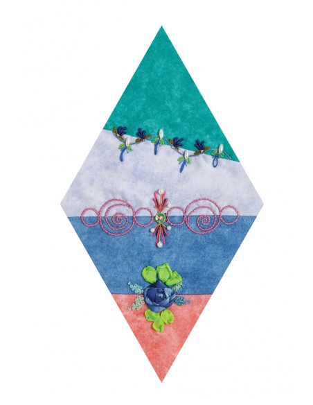 Crazy Quilting Dazzling Diamonds, 27 embroidered & embellished blocks, 56 full-size seam designs by Kathy Seaman Shaw C&T Publis