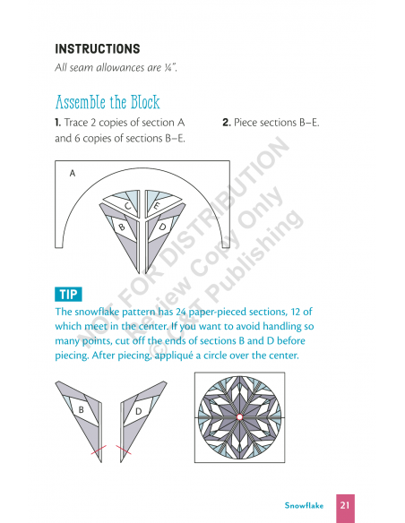 Paper Piecing Handy Pocket Guide, All the basics & beyond, 10 blocks by Tacha Bruecher Search Press - 5