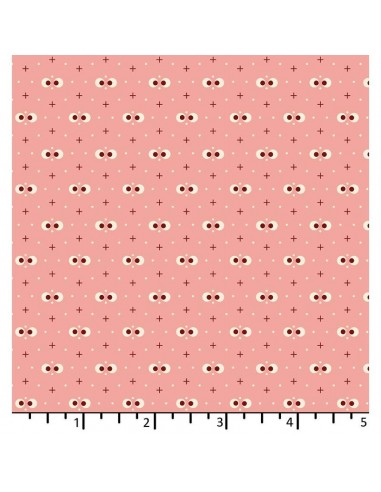EQP Forward to the Past- Peek-a-boo - Rose, tessuto fondo rosa salmone con disegni Ellie's Quiltplace Textiles - 1