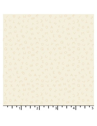 EQP Forward to the Past - ABC - Cotton, tessuto panna con piccole lettere dell'alfabeto crema Ellie's Quiltplace Textiles - 1