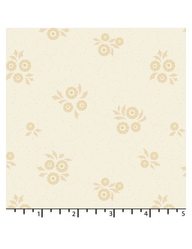 EQP Forward to the Past - Wheel Of Fortune - Cotton, tessuto panna con fiori crema Ellie's Quiltplace Textiles - 1