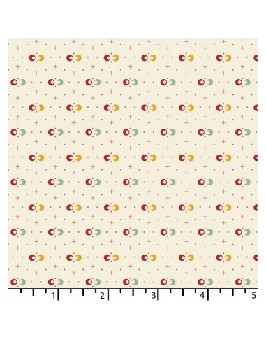 EQP Forward to the Past - Peek-a-boo - Cotton, tessuto panna con disegni Ellie's Quiltplace Textiles - 1